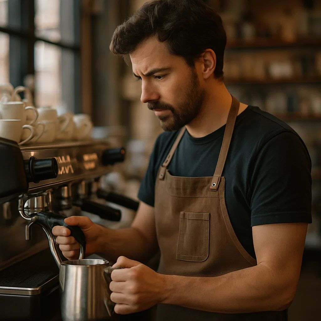 Barista bei der Arbeit