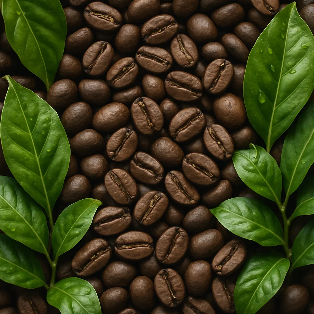 Kaffeebohnen und Pflanzen